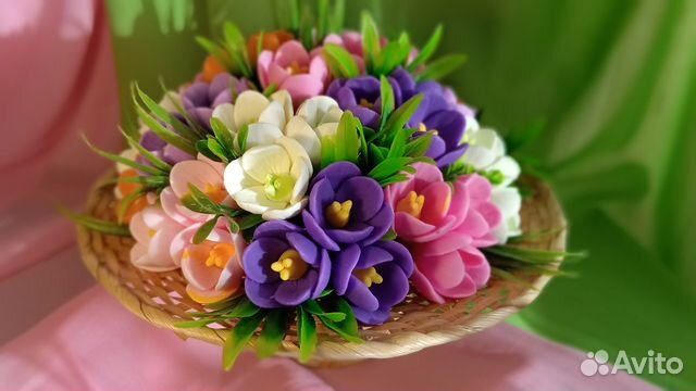 Корзинка крокусов - мыло ручной работы