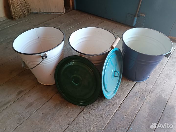 Эмалированные ведра (за 3 шт.)