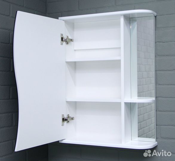 Шкаф-зеркало Волна 1-60 левый айсберг