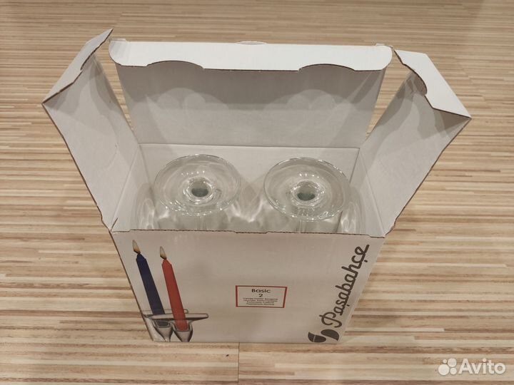 Подсвечники Pasabahce Бейзик+свечи античные