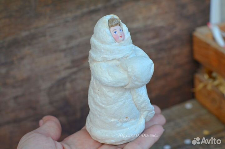 Снегурочка. Ватная елочная подставочная игрушка