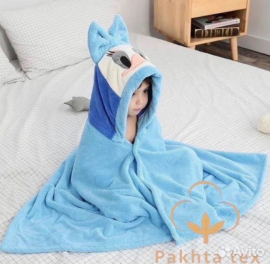 Детское полотенце-уголок с капюшоном