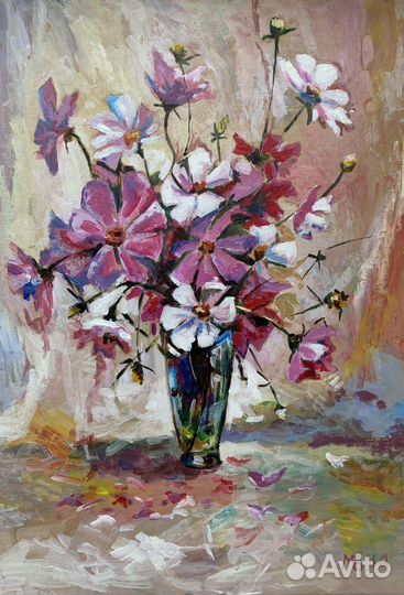 Картина акрилом на картоне