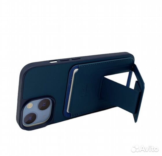 Чехол для iPhone 14 MAX pocket cace+подставка син