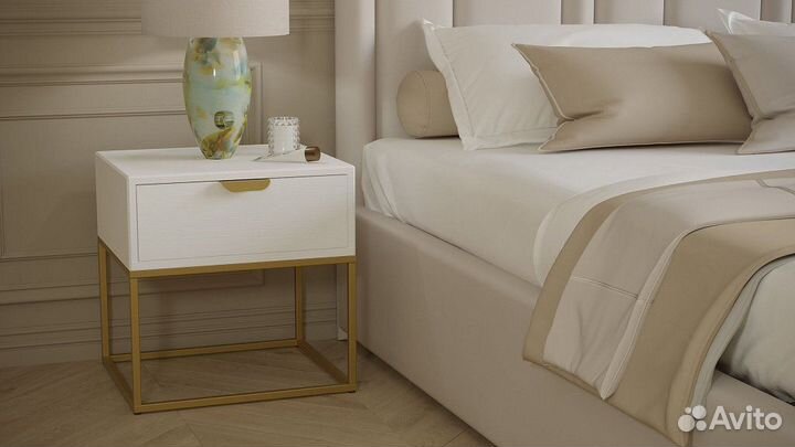 Прикроватная тумба Калифорния Дрим Ясень браш белы