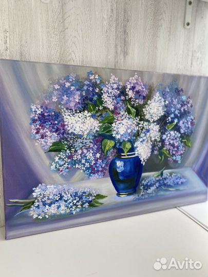 Картина маслом «Роскошная сирень» 40х60