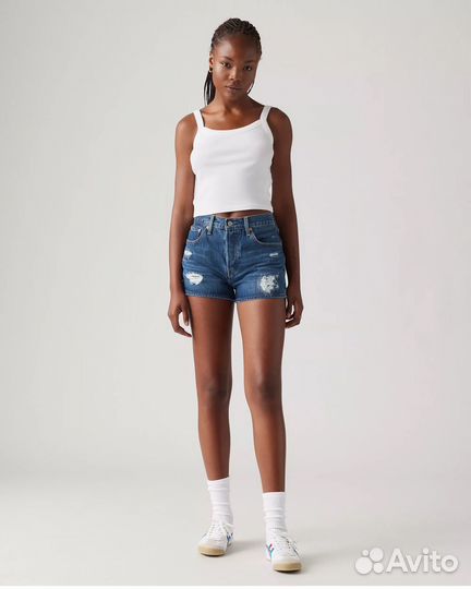 Шорты Levis 501 Original Fit High Rise, Dark Wash