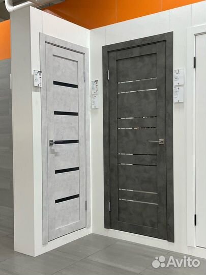 Межкомнатные двери в цвете бетон