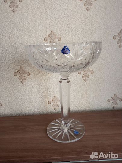 Ваза хрустальная для фруктов на ножке СССР