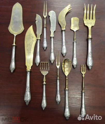 Набор сервировочных приборов, серебро 1908-1917 гг