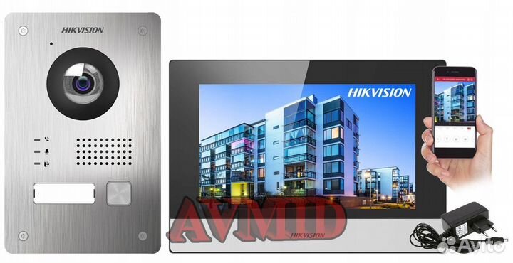 HiWatch IP видео домофон DS-D100ikwf(B) WiFi компл