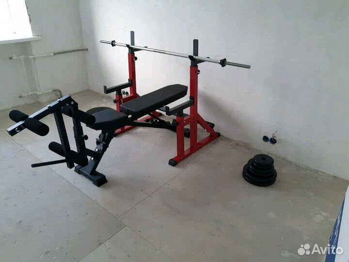 Стойки скамья с керлом штанга