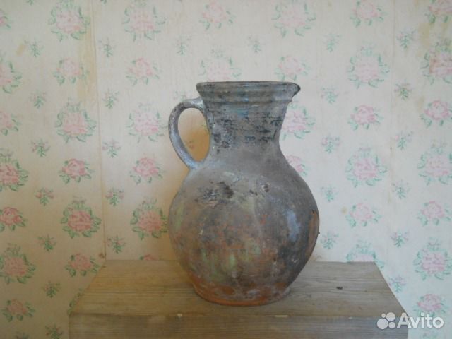 Кувшины старинные глиняные, 2 штуки