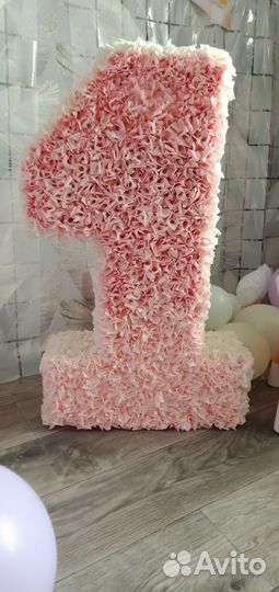 Цифра 1 на годик девочке