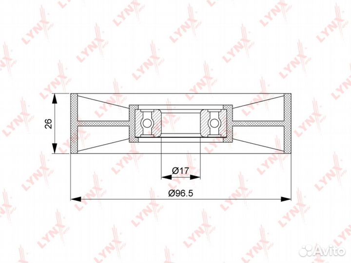 Ролик приводного ремня mercedes C (W202, W203, CL203, S202, S203) натяжителя lynx