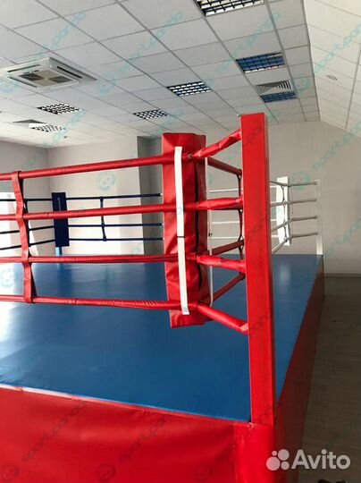 Ринг боксёрский, монтажная зона 6x6м, боевая 5x5м