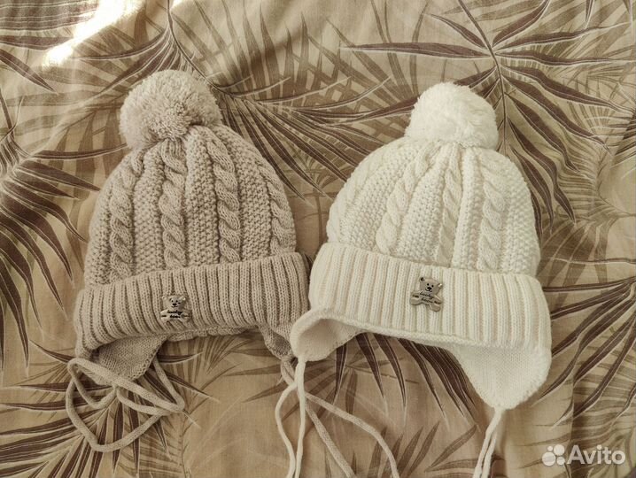 Шапка детская, зимняя, теплая для новорожденных