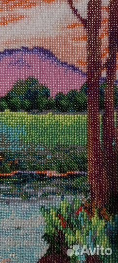 Вышивка бисером на ткани