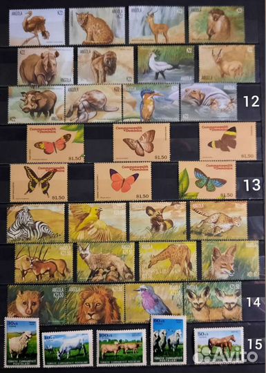 Коллекция марок Фауна 60-90х 10 (чистые)
