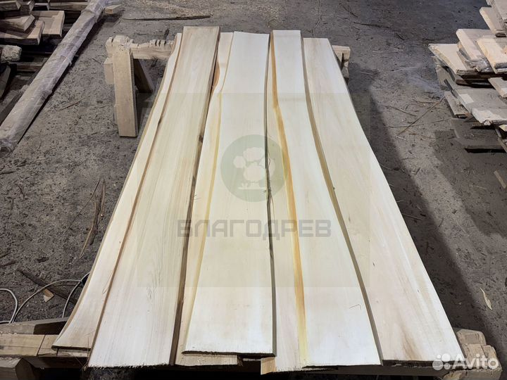 Не обрезная доска липа 2 сорт 50 мм термо
