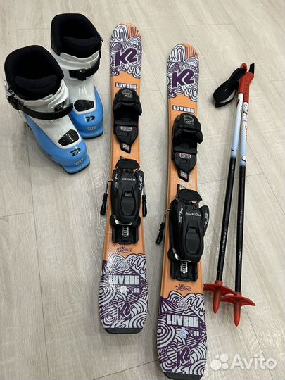 Горные лыжи детские 90 комплект