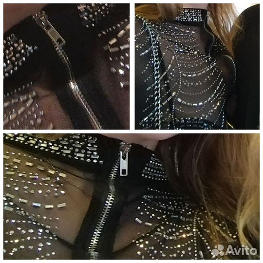 Платье сетка со стразами