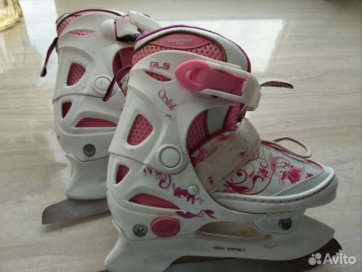 Коньки ледовые раздвижные для девочки