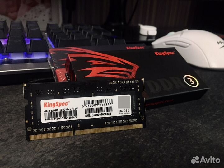 DDR3 4Gb для ноутбука 1600MHz 8Gb 16Gb