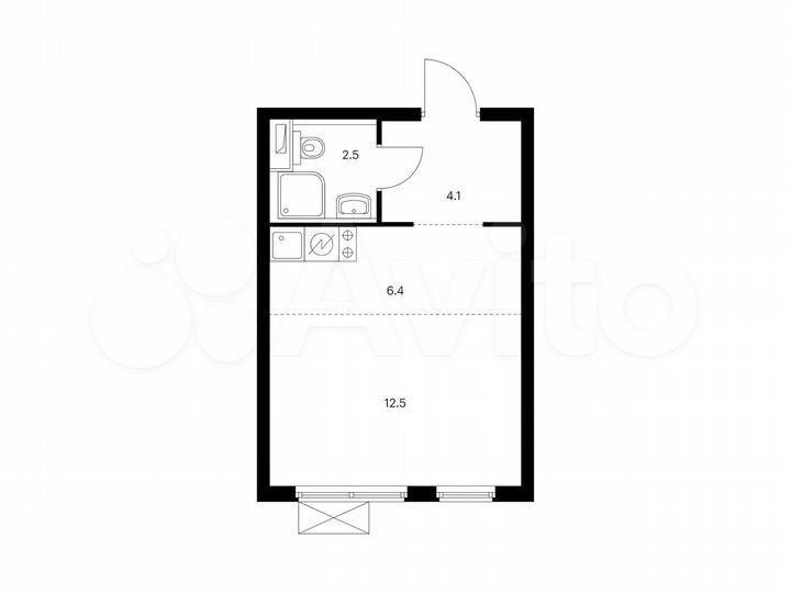 Квартира-студия, 25,5 м², 15/33 эт.