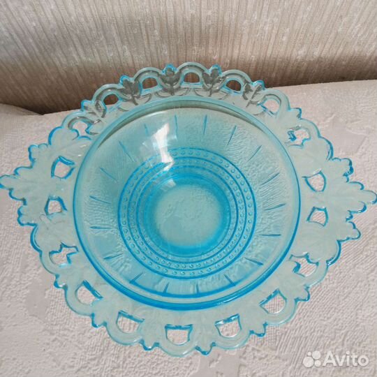 Ажурная конфетница Винтаж Стекло СССР