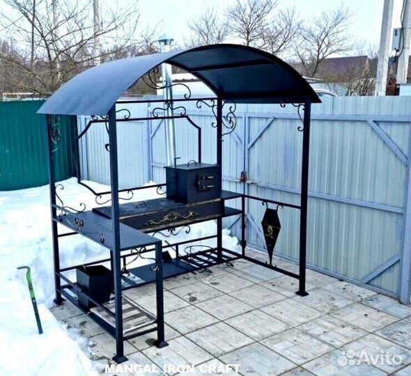 Мангал с печкой под казан