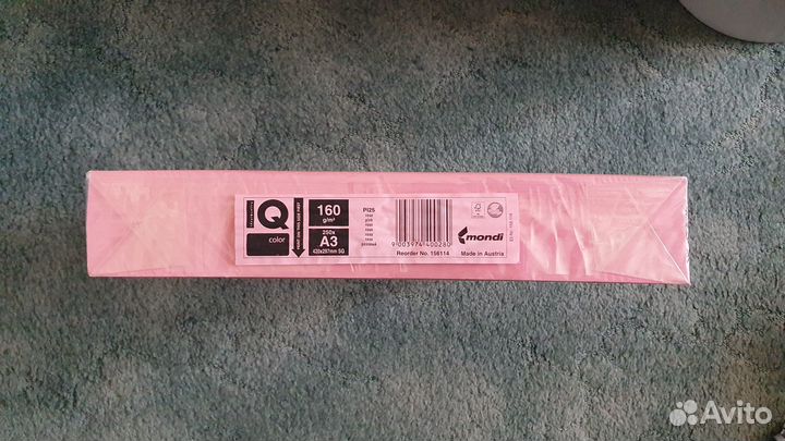 Бумага цветная IQ Color А3, 160г/м², розовая