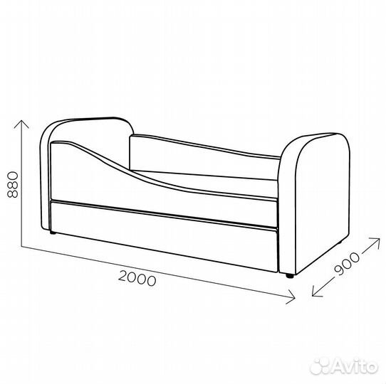 Кровать мягкая Юлик 75х180, фиолетовый