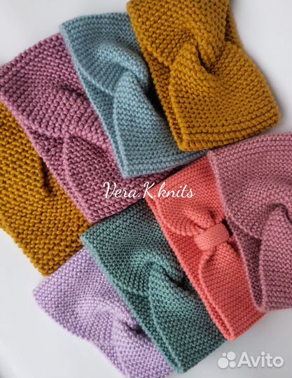 Повязка вязаная на голову