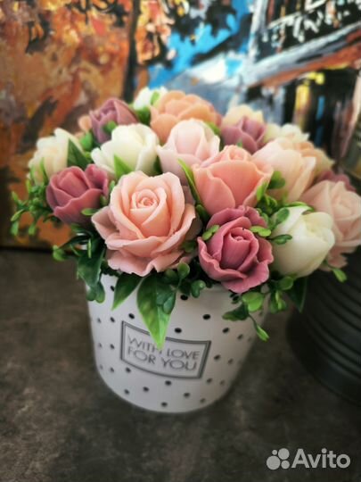 Мыльные букеты ручной работы