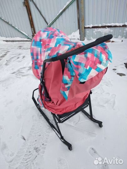 Детские санки с колесами бу