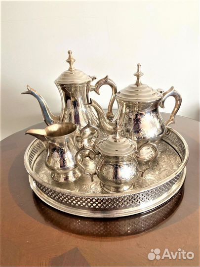 Сервиз чайно-кофейный серебрение винтаж Европа