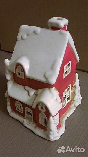 Домик зимний новогодний керамика