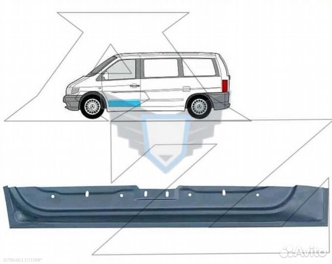 Накладка двери внутри Mercedes Vito W638 (Polcar)