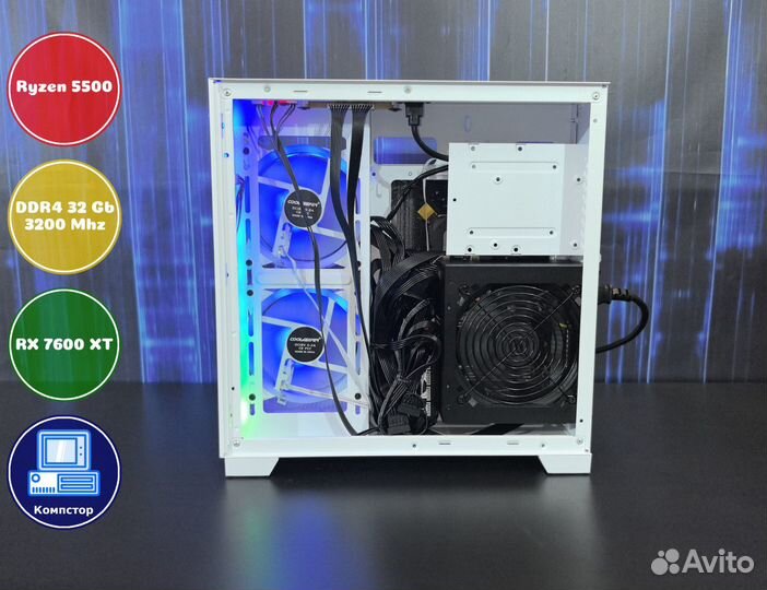 Игровая система AMD5500-RX7600XT-32DDR4-YUF784-A520