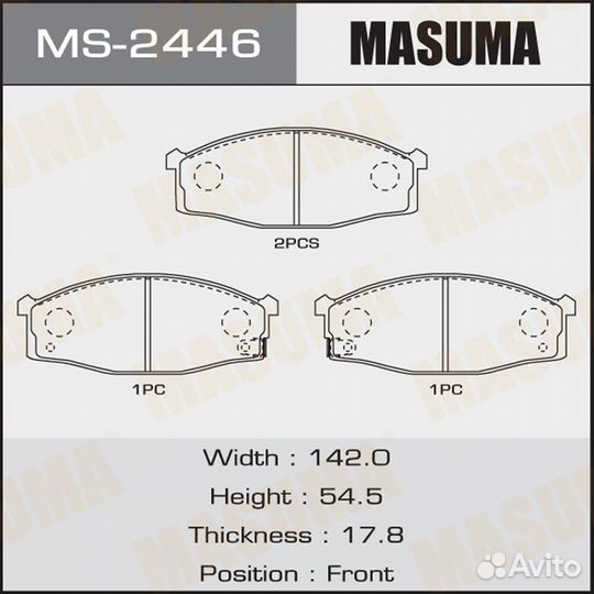 Колодки тормозные дисковые Masuma MS-2446