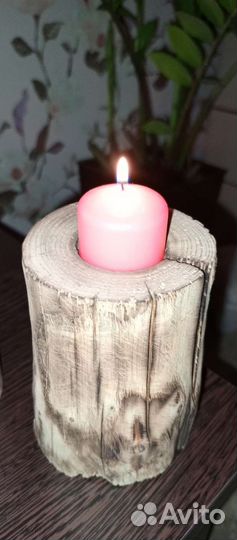 Подсвечник декоративный для дома и дачи из дерева