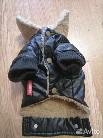Куртка зимняя кожаная для собаки