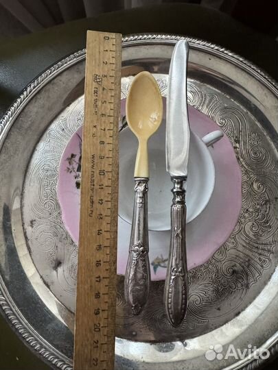 Нож и ложка серебро