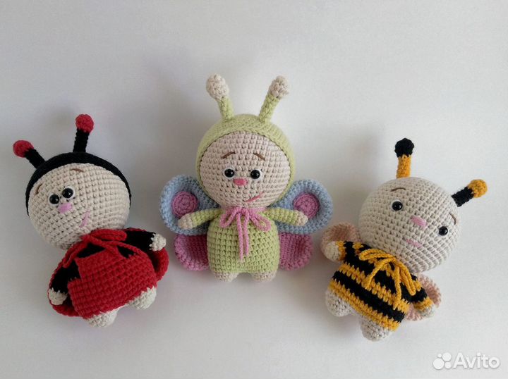 Бабочка вязаная игрушка амигуруми