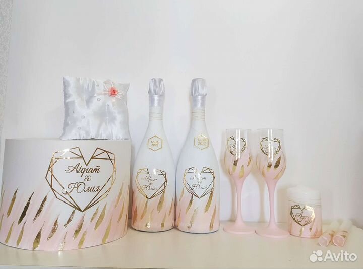 Свадебная коробка, бокалы