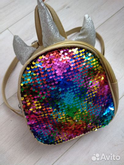 Рюкзак детский новый с пайетками единорог