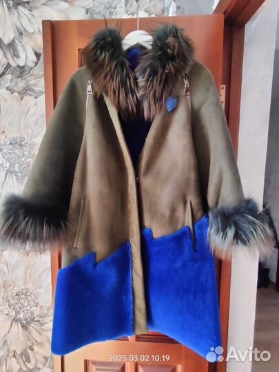 Дубленка натуральная женская 42 44+ плащ 42-44