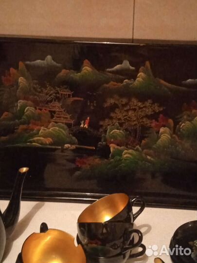 Китайский чайный сервиз из красного дерева