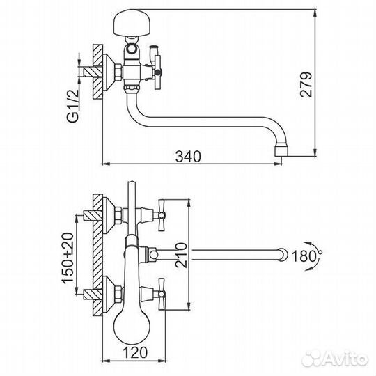 Смеситель для ванны Frud R22118-10